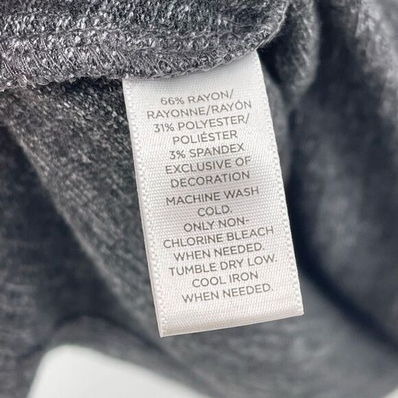 LOFT Womens Ruffle Sleeve Blouse Top Stretch Scoop Neck Pullover Gray XS - Picture 8 of 11